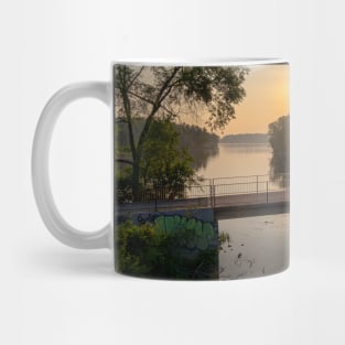 Sunrise Bridge on the River V1 Mug